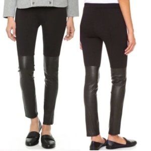 Vince Mixed Media Leather Leggings | Size S